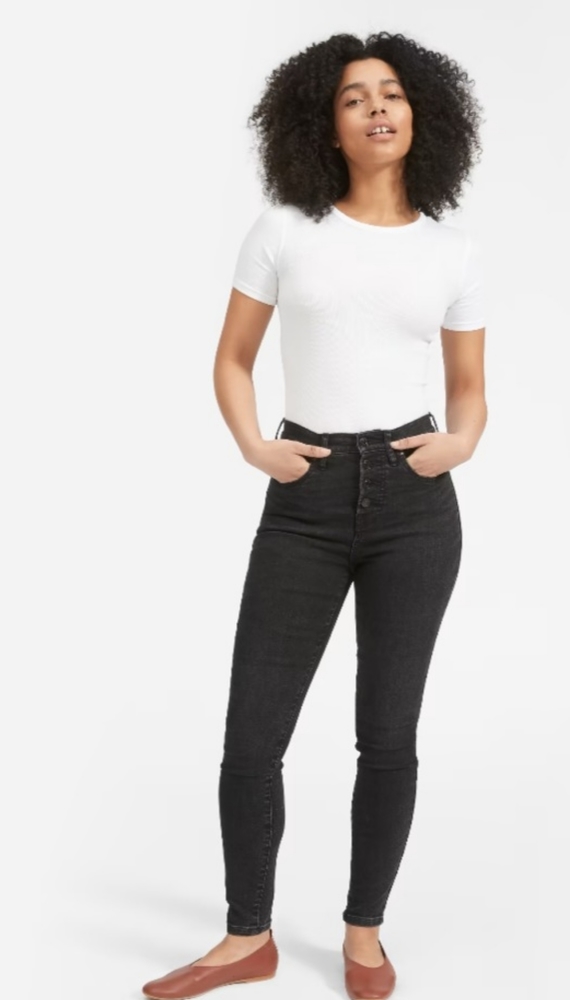 Everlane The Authentic Stretch High-Rise Skinny Button Fly. 30 Ankle